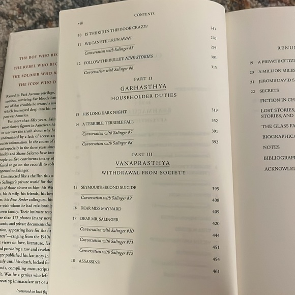 SALINGER Official Book of the Documentary Film DAVID SHIELDS HCDJ 1ST/1ST print - Picture 8 of 16